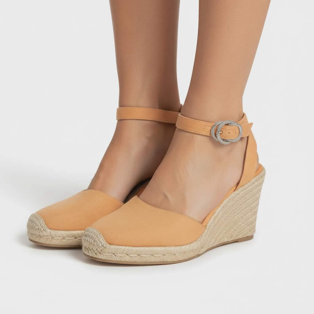 Stuart Weitzman Mango Orange Summer Jute Espadrille Wedge Sandal Women’s Size 9